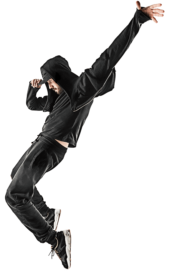 Danseur de hip hop en mouvement